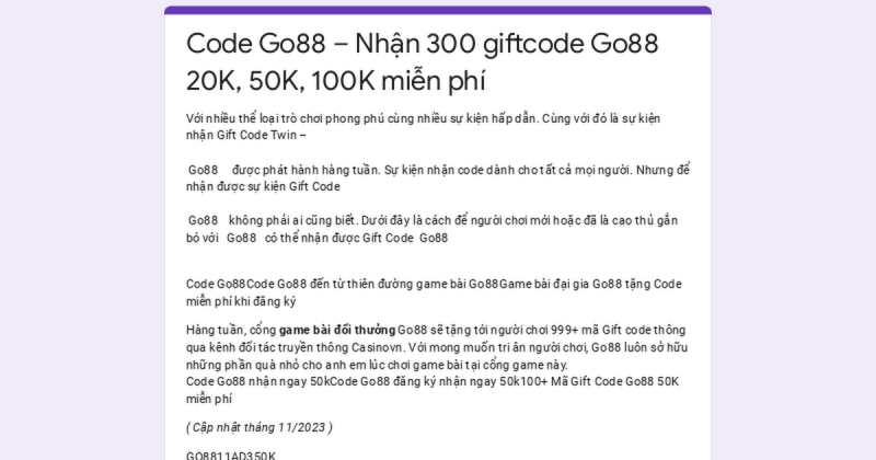 Code Go88